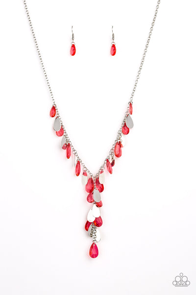 Paparazzi Accessories Sailboat Sunsets - Red Necklace & Earrings 