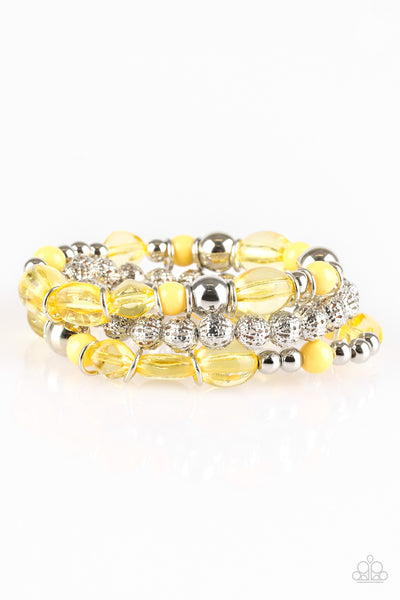 Paparazzi Accessories Malibu Marina - Yellow Bracelet 