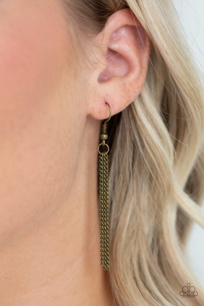 Paparazzi Accessories Tassel Tycoon - Brass Necklace & Earrings 