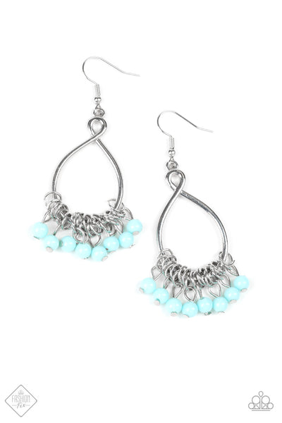 Paparazzi Accessories Broadway Babe Blue Earrings 