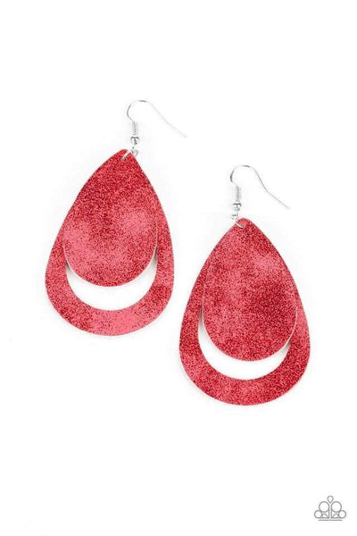 Paparazzi Accessories Fiery Firework - Red Earrings 