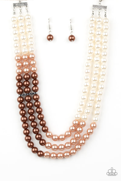 Paparazzi Accessories Times Square Starlet - Brown Necklace & Earrings 