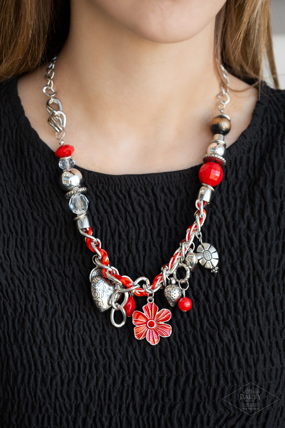 Paparazzi Accessories Charmed, I Am Sure - Red Necklace & Earrings 