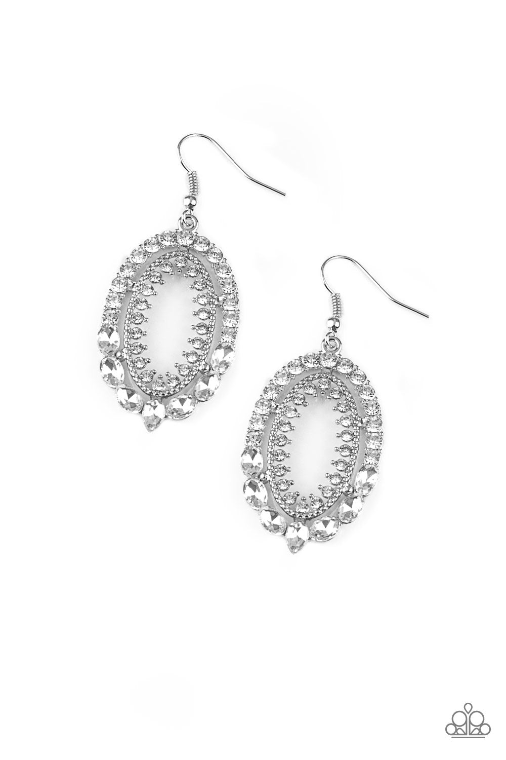 Paparazzi Accessories Trophy Shimmer - White Earrings 