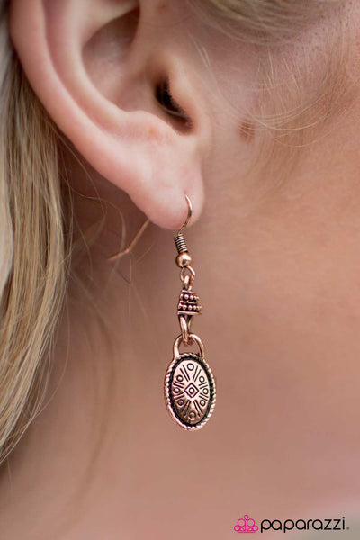 Paparazzi Accessories All About That Texture - Copper Earrings 