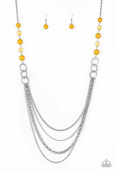 Paparazzi Accessories Vividly Vivid - Yellow Necklace & Earrings 