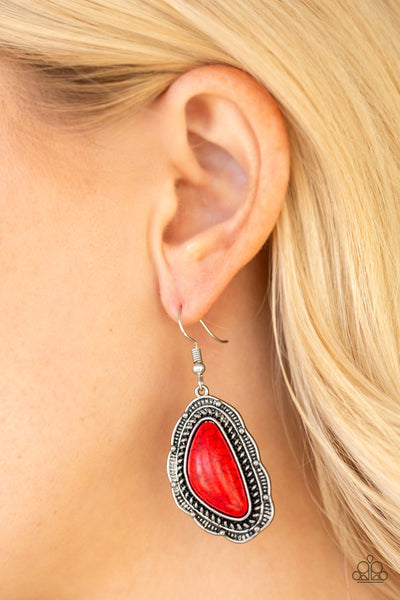 Paparazzi Accessories Santa Fe Soul - Red Earrings 