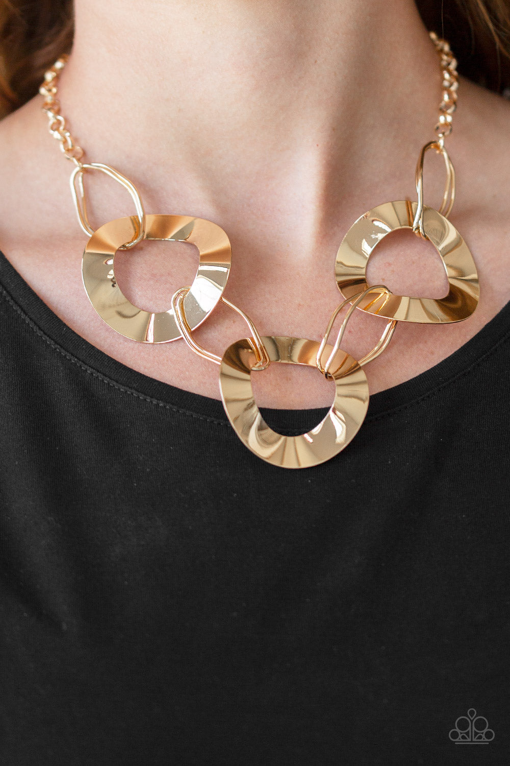 Paparazzi Accessories Modern Mechanics - Gold Necklace & Earrings