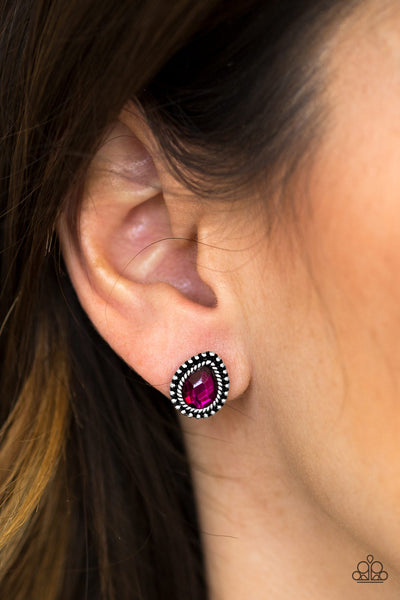 Paparazzi Accessories Glittering Romance - Pink Post Earrings 