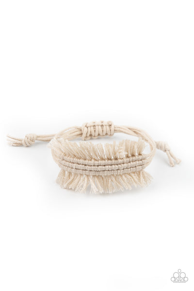 Paparazzi Accessories Make Yourself at HOMESPUN - White Bracelet 