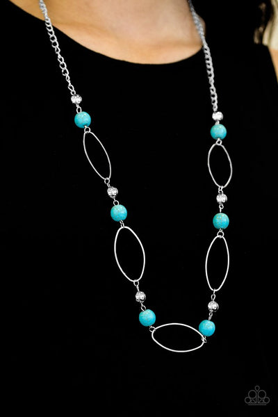 Paparazzi Necklace Simple Stonework - Blue