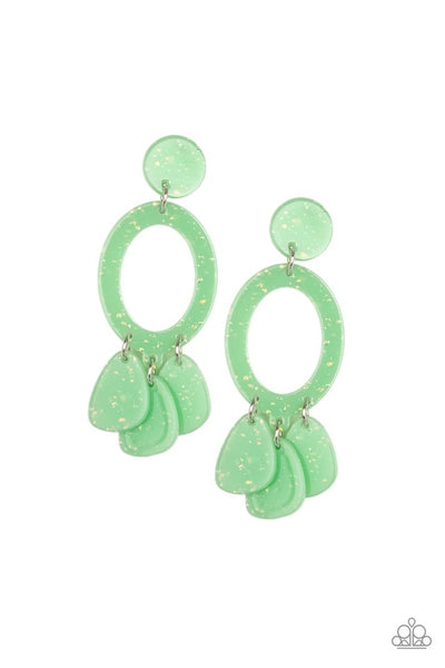 Paparazzi Accessories Sparkling Shores - Green Earrings 