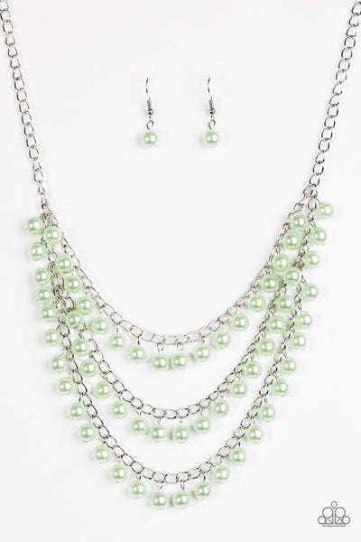 Paparazzi Accessories Chicly Classic - Green Necklace & Earrings 