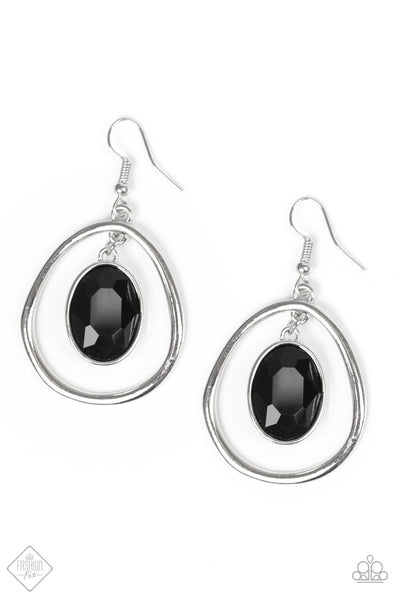 Paparazzi Accessories Make NOIR Mistake- Black Earrings 