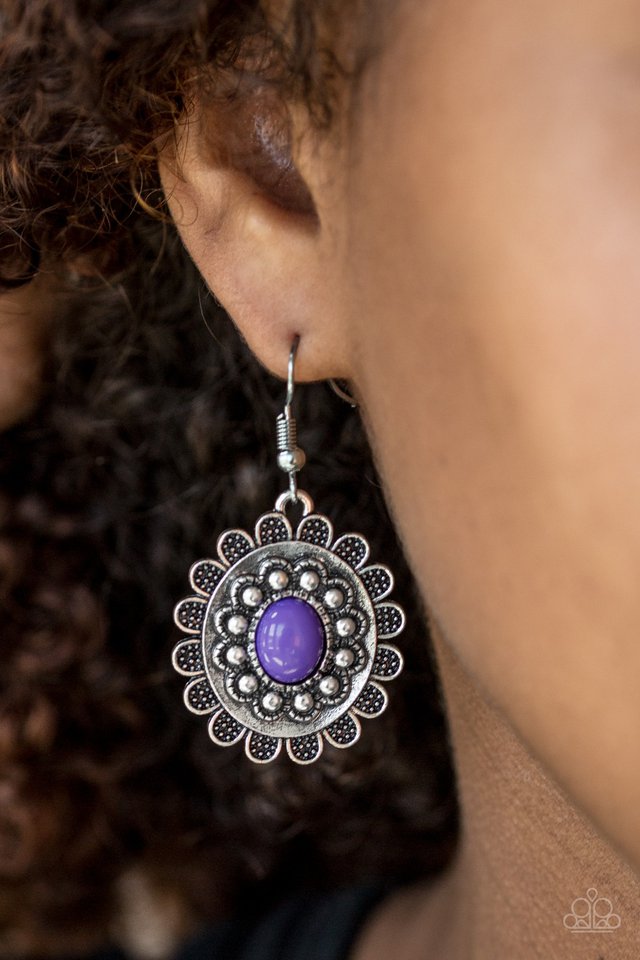 Paparazzi Accessories Summer Blooms - Purple Earrings 