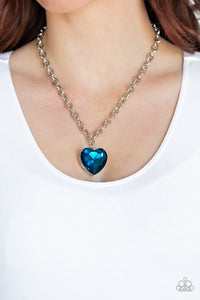 Paparazzi Accessories Flirtatiously Flashy - Blue Necklace & Earrings 