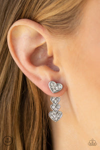 Paparazzi Accessories - Heartthrob Twinkle - White Earrings