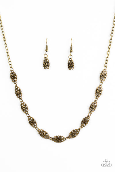 Paparazzi Accessories Daisy Dream - Brass Necklace & Earrings 