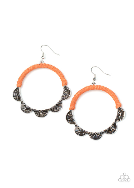 Paparazzi Accessories Tambourine Trend - Orange Earrings 