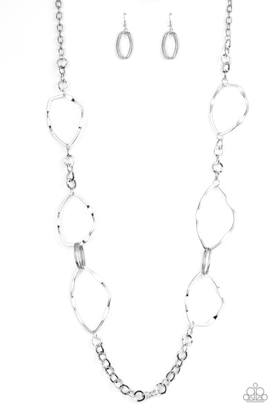 Paparazzi Accessories Abstract Artifact - Silver Necklace & Earrings 