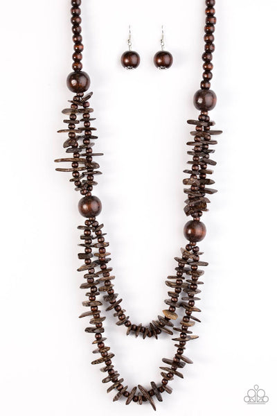 Paparazzi Accessories Hey BAY BAY - Brown Necklace & Earrings 