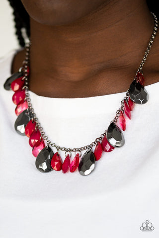 Paparazzi Accessories Hurricane Season - Red Necklace & Earrings 