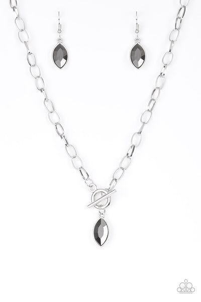 Paparazzi Accessories Club Sparkle - Silver Necklace & Earrings 