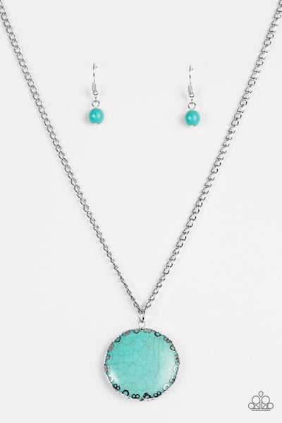 Paparazzi Accessories Stone Desert - Blue Necklace & Earrings 