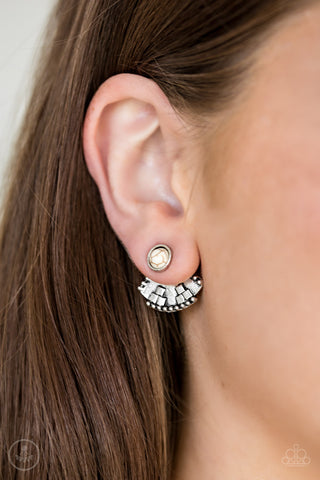 Paparazzi Accessories Stylishly Santa Fe - White Post Earrings 