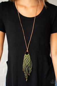 Paparazzi Accessories It’s Beyond MACRAME! - Green Necklace & Earrings 