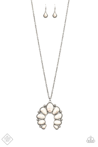 Paparazzi Accessories Stone Monument White Necklace & Earrings 