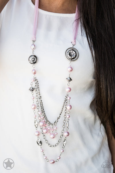 Paparazzi Accessories All The Trimmings - Pink Necklace & Earrings 