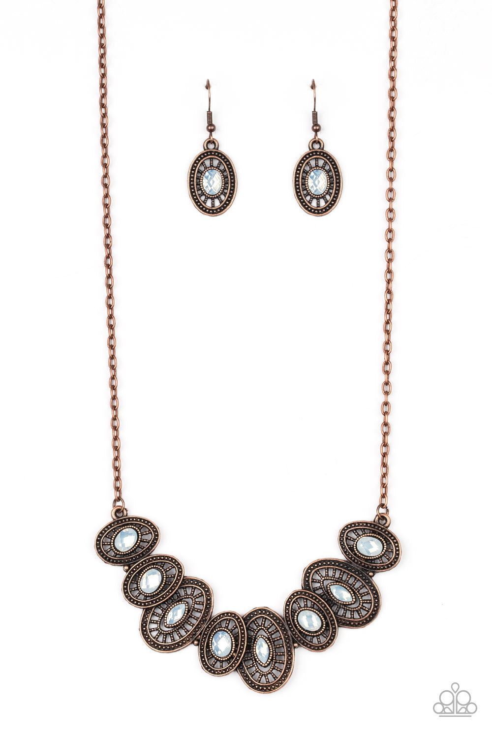 Paparazzi Accessories Trinket Trove - Copper Necklace & Earrings 