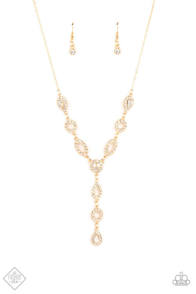 Paparazzi Accessories Royal Redux - Gold Necklace & Earrings 