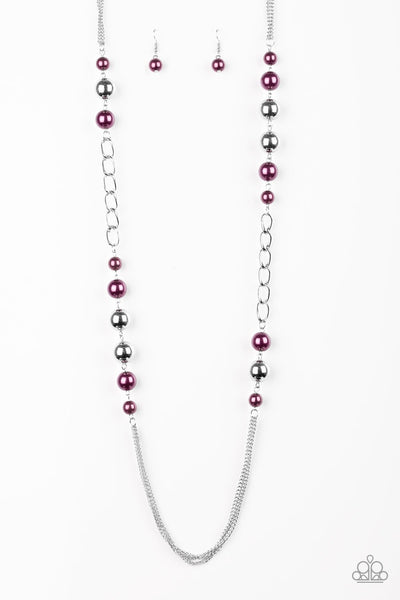 Paparazzi Accessories - Uptown Talker - Purple Necklace & Earrings 