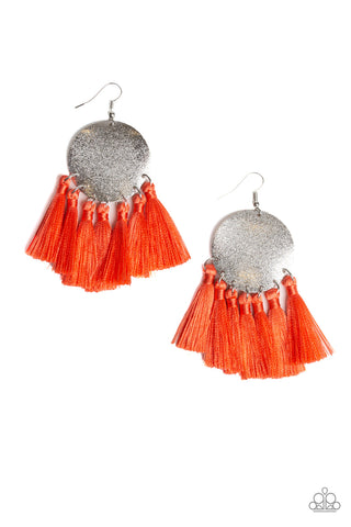 Paparazzi Accessories Tassel Tribute - Orange Earrings 