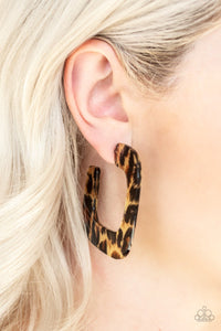 Paparazzi Accessories Cheetah Incognita - Brown Earrings 