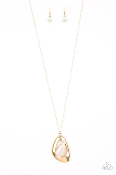 Paparazzi Accessories Asymmetrical Bliss - Gold Necklace & Earrings 