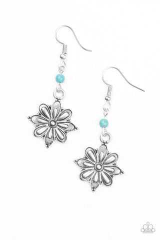 Paparazzi Accessories Cactus Blossom - Blue Earrings 