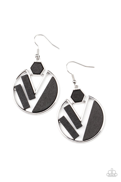 Paparazzi Accessories Petrified Posh - Black Earrings 