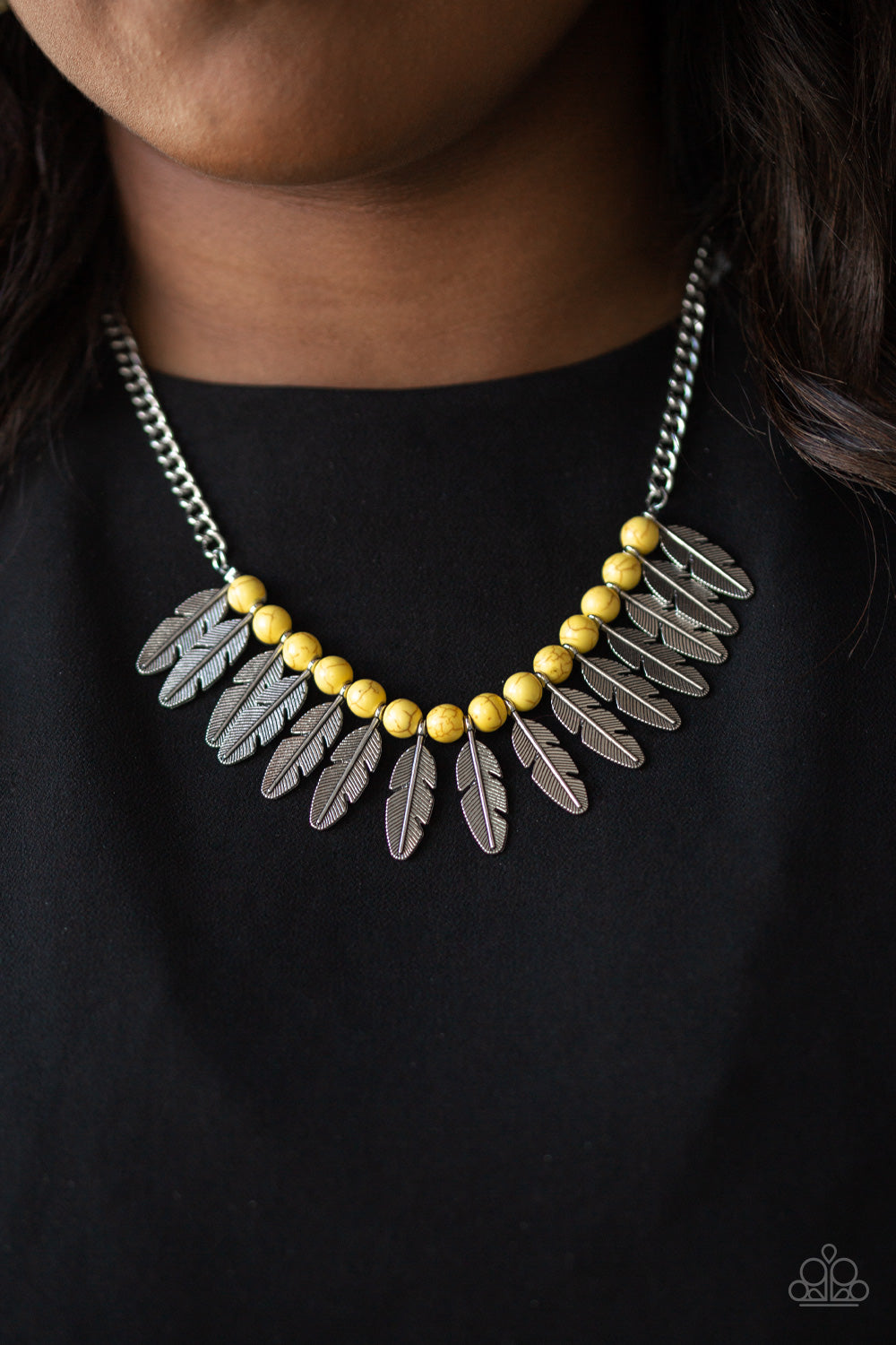 Paparazzi Accessories Desert Plumes - Yellow Necklace & Earrings 