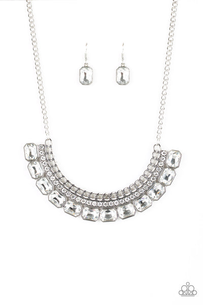 Paparazzi Accessories Killer Knockout - White Necklace & Earrings 