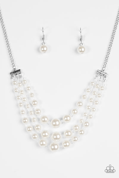 Paparazzi Accessories Spring Social - White Necklace & Earrings 