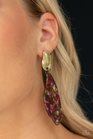 Paparazzi Accessories Fish Out of Water - Brass Earrings 