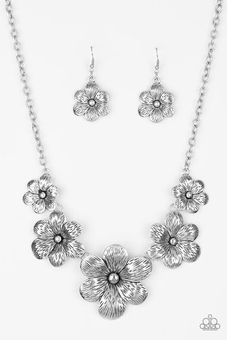 Paparazzi Accessories Secret Garden - Silver Necklace & Earrings 