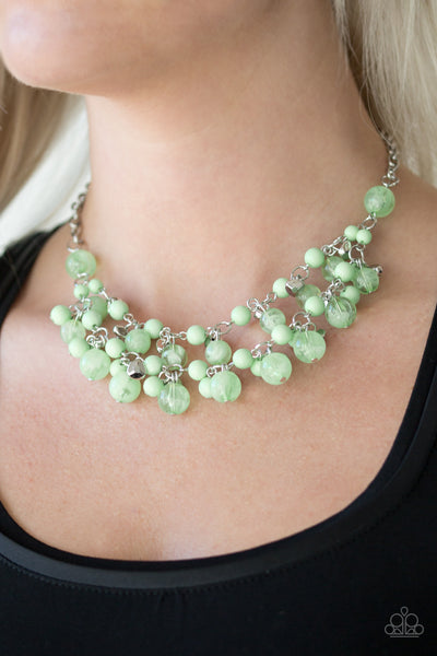 Paparazzi Accessories Gone Sailing - Green Necklace & Earrings 