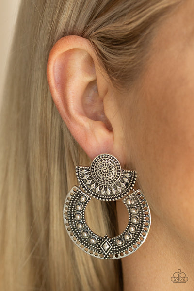 Paparazzi Accessories Texture Takeover - Silver Earrings 