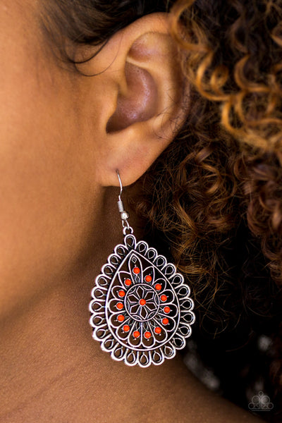 Paparazzi Accessories Sweet As Spring - Orange Earrings 
