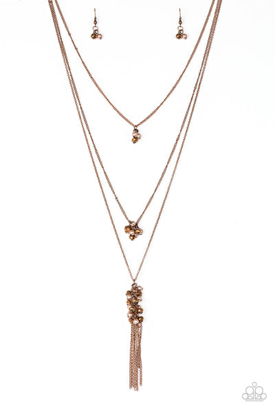 Paparazzi Accessories Crystal Cruiser - Copper Necklace & Earrings 