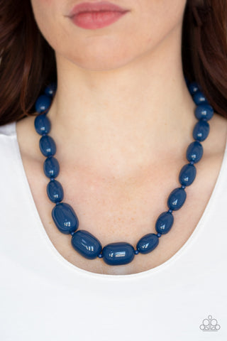 Paparazzi Accessories Poppin Popularity - Blue Necklace & Earrings 